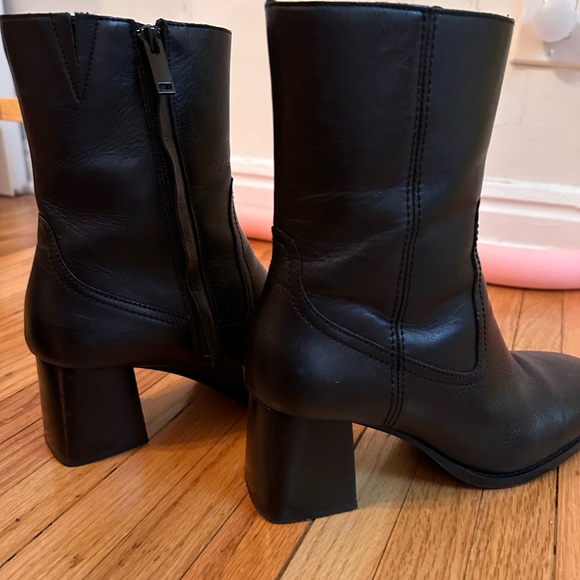 Black Leather Women's Boots - Picture 5 of 6